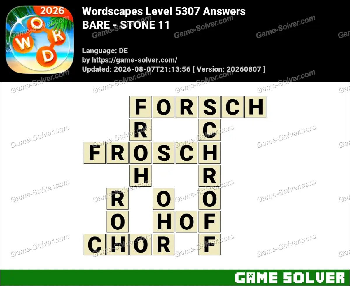 Wordscapes Deutsche Level 5307 Answers — BARE - STONE 11 Wordscapes Deutsche Level 5307 Answers — BARE - STONE 11
