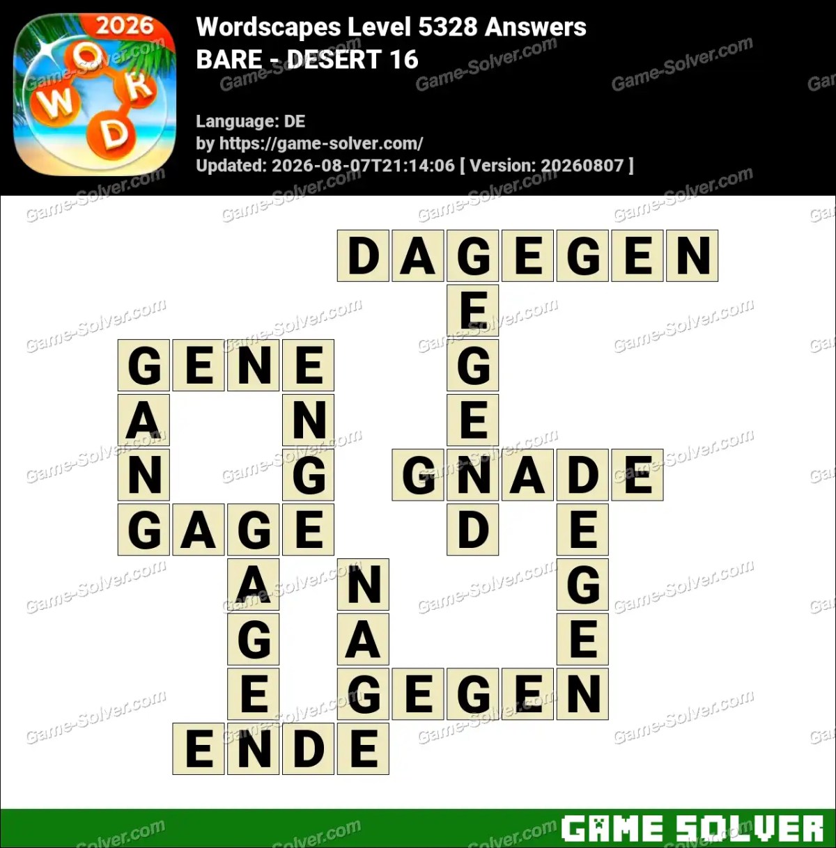 Wordscapes Deutsche Level 5328 Answers — BARE - DESERT 16 Wordscapes Deutsche Level 5328 Answers — BARE - DESERT 16
