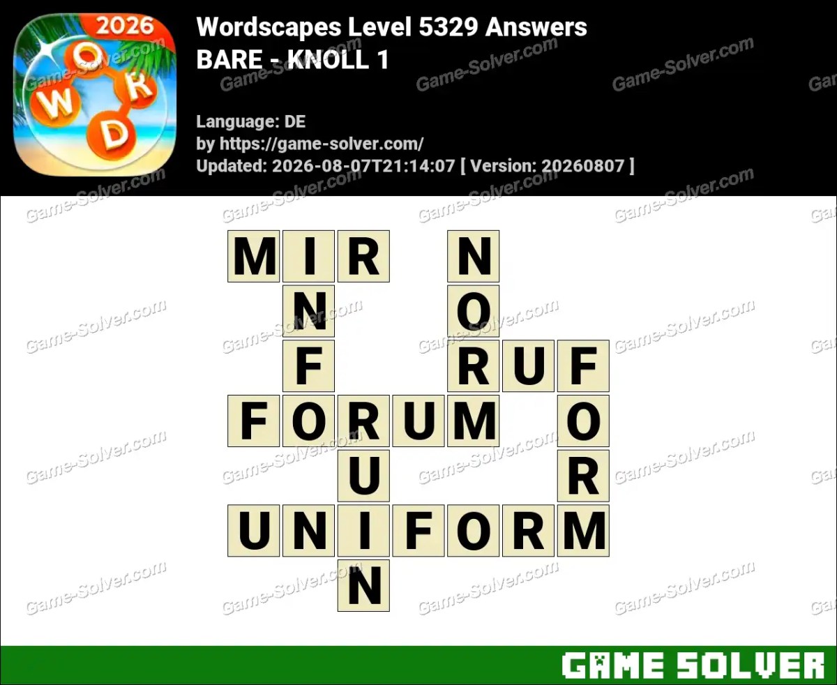 Wordscapes Deutsche Level 5329 Answers — BARE - KNOLL 1 Wordscapes Deutsche Level 5329 Answers — BARE - KNOLL 1
