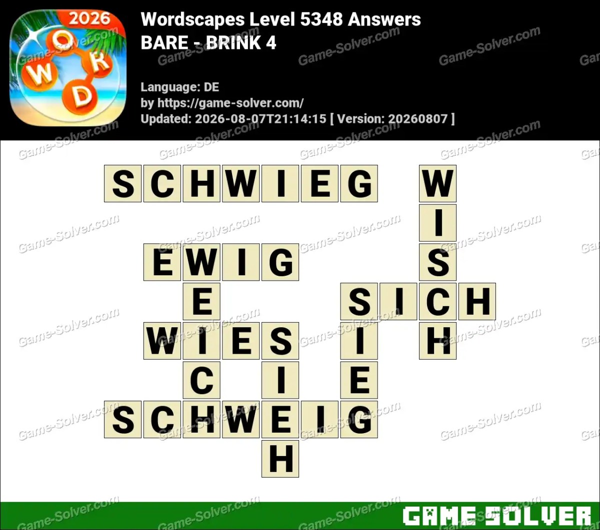 Wordscapes Deutsche Level 5348 Answers — BARE - BRINK 4 Wordscapes Deutsche Level 5348 Answers — BARE - BRINK 4