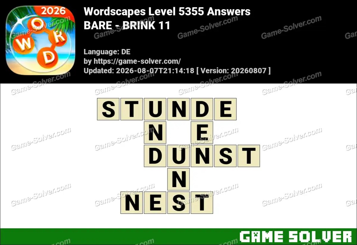 Wordscapes Deutsche Level 5355 Answers — BARE - BRINK 11 Wordscapes Deutsche Level 5355 Answers — BARE - BRINK 11