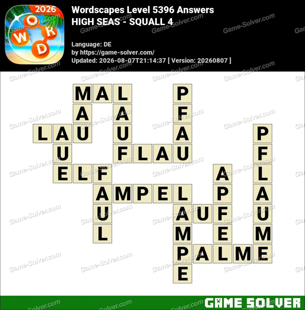 Wordscapes Deutsche Level 5396 Answers — HIGH SEAS - SQUALL 4 Wordscapes Deutsche Level 5396 Answers — HIGH SEAS - SQUALL 4