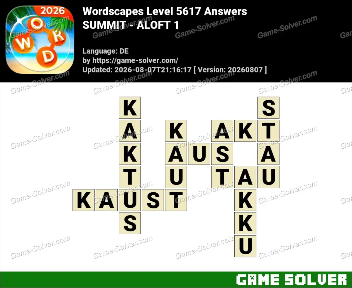 Wordscapes Deutsche Level 5617 Answers — SUMMIT - ALOFT 1