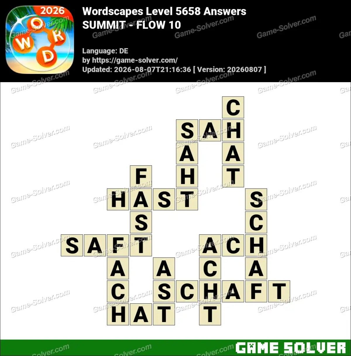 Wordscapes Deutsche Level 5658 Answers — SUMMIT - FLOW 10 Wordscapes Deutsche Level 5658 Answers — SUMMIT - FLOW 10