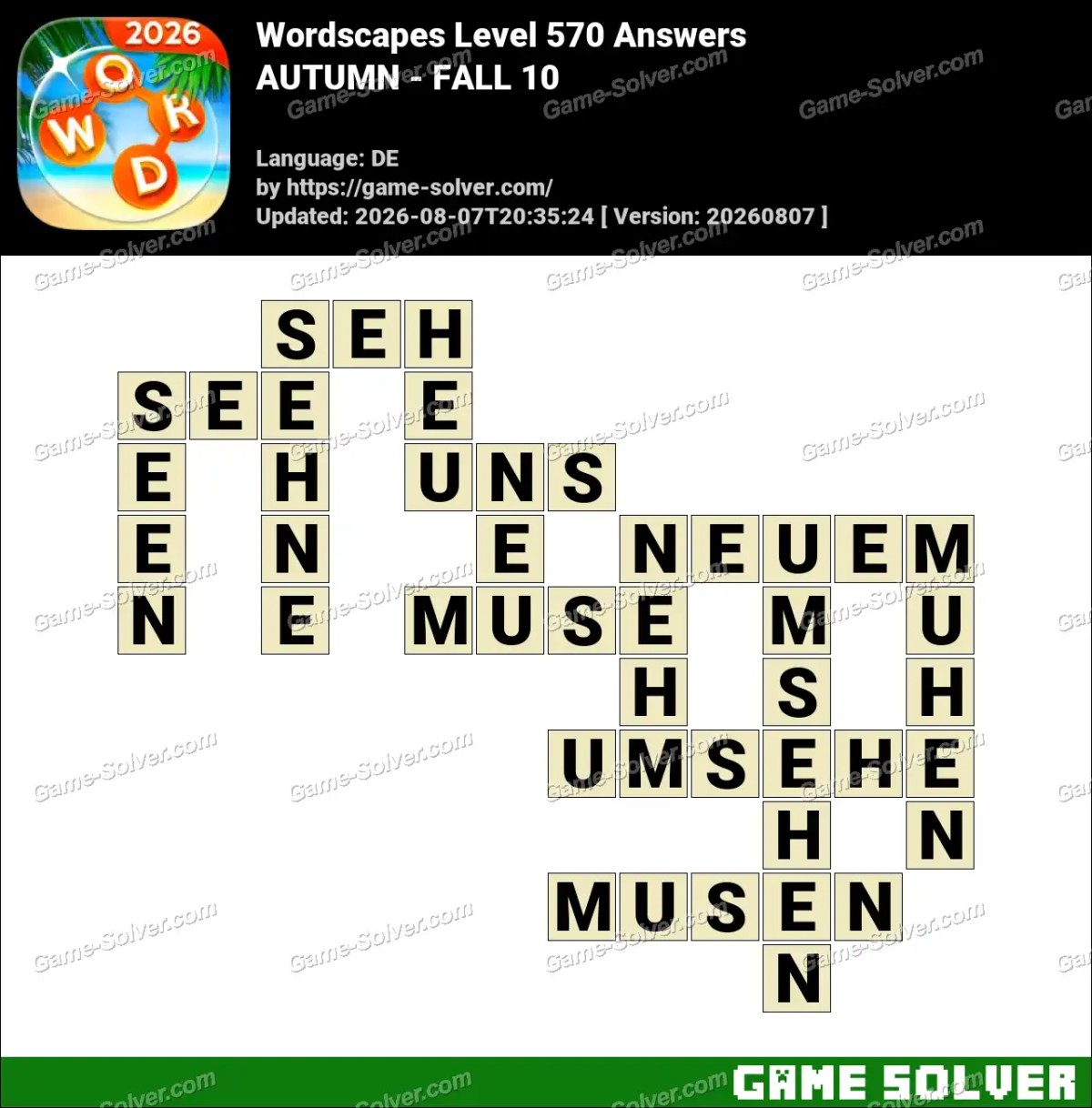 Wordscapes Deutsche Level 570 Answers — AUTUMN - FALL 10 Wordscapes Deutsche Level 570 Answers — AUTUMN - FALL 10