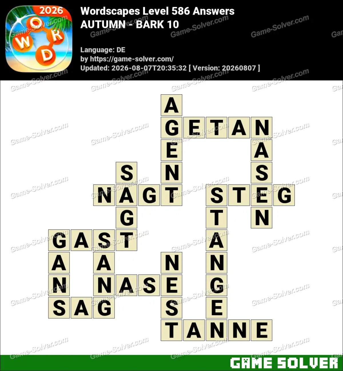 Wordscapes Deutsche Level 586 Answers — AUTUMN - BARK 10 Wordscapes Deutsche Level 586 Answers — AUTUMN - BARK 10