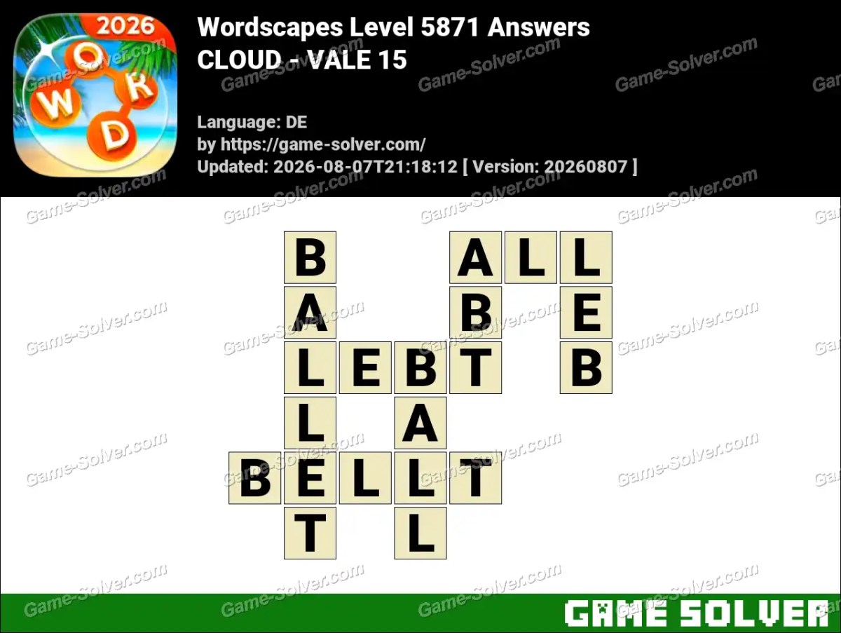 Wordscapes Deutsche Level 5871 Answers — CLOUD - VALE 15 Wordscapes Deutsche Level 5871 Answers — CLOUD - VALE 15