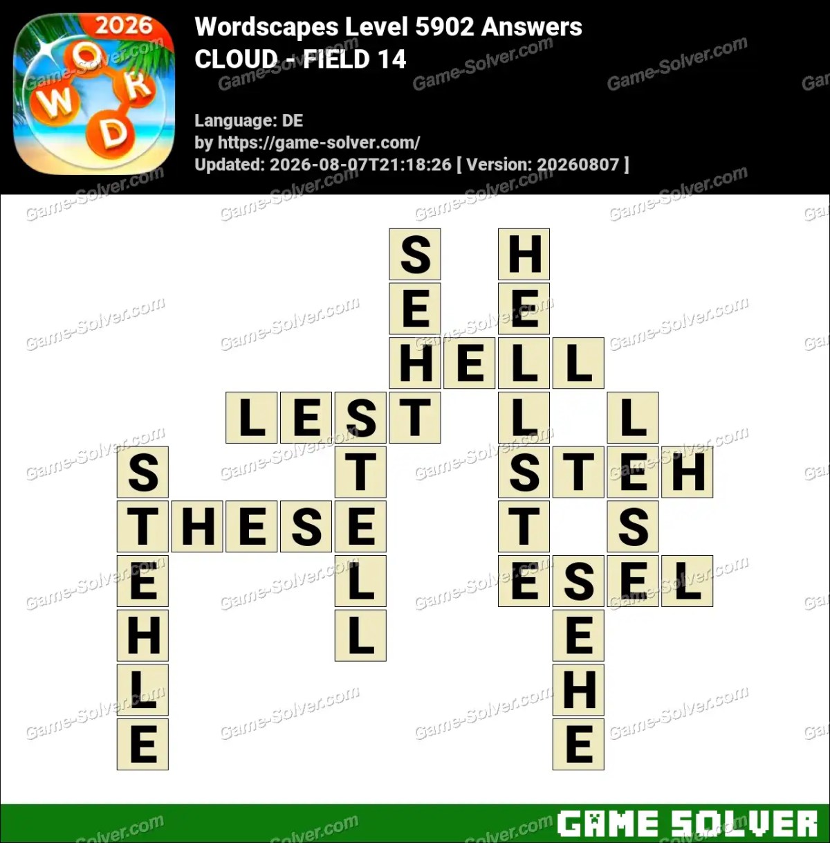 Wordscapes Deutsche Level 5902 Answers — CLOUD - FIELD 14 Wordscapes Deutsche Level 5902 Answers — CLOUD - FIELD 14