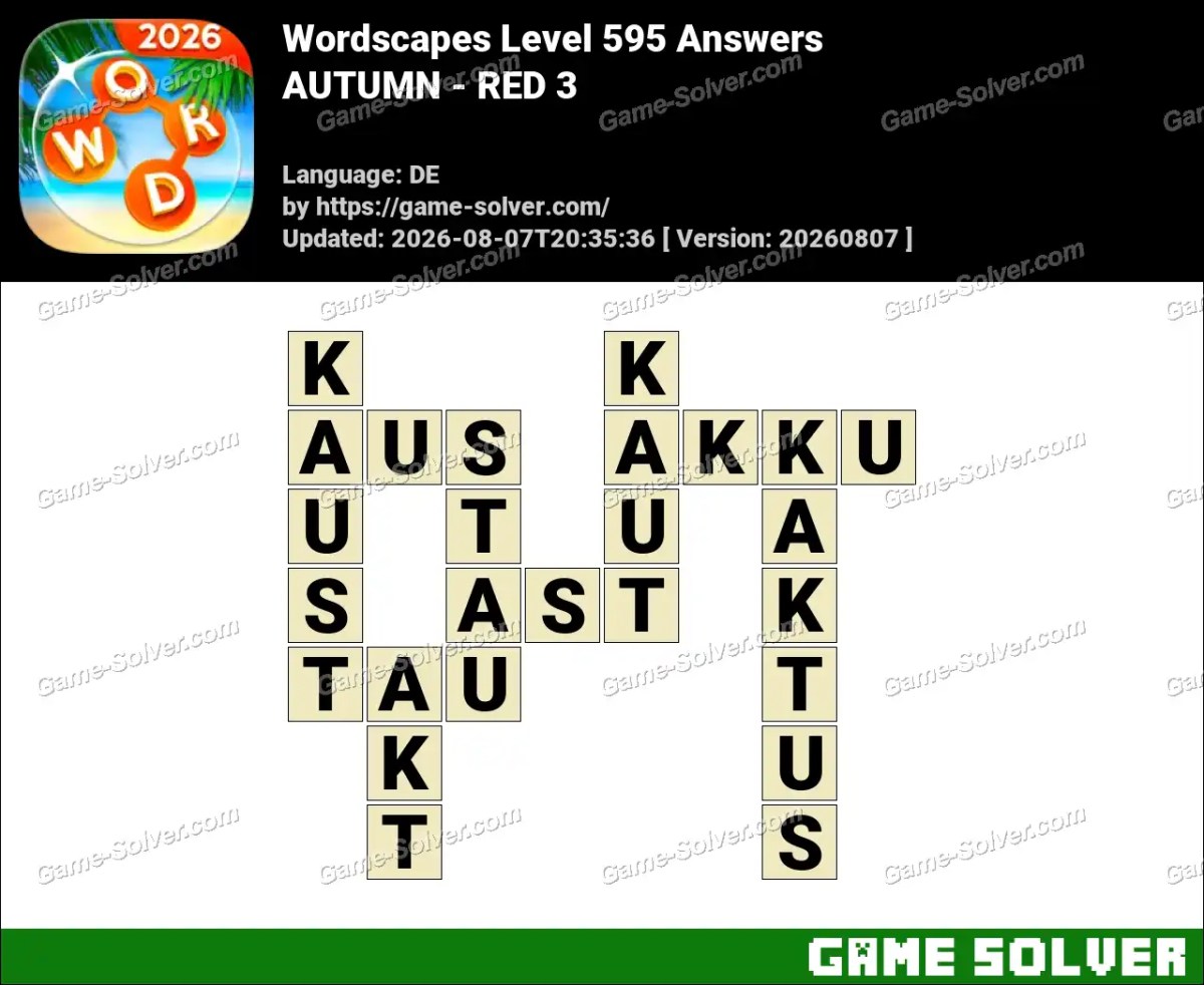 Wordscapes Deutsche Level 595 Answers — AUTUMN - RED 3 Wordscapes Deutsche Level 595 Answers — AUTUMN - RED 3