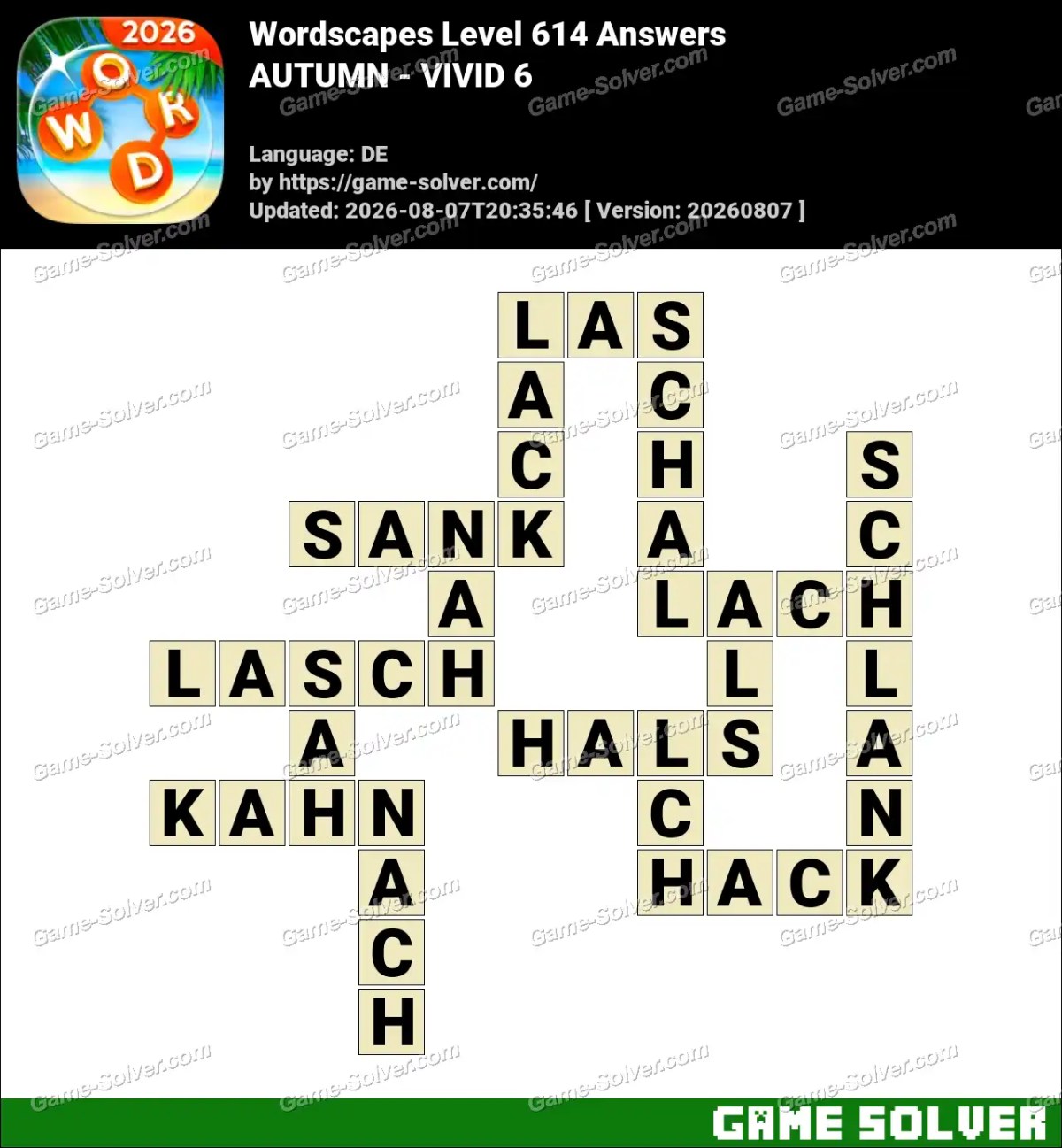 Wordscapes Deutsche Level 614 Answers — AUTUMN - VIVID 6 Wordscapes Deutsche Level 614 Answers — AUTUMN - VIVID 6