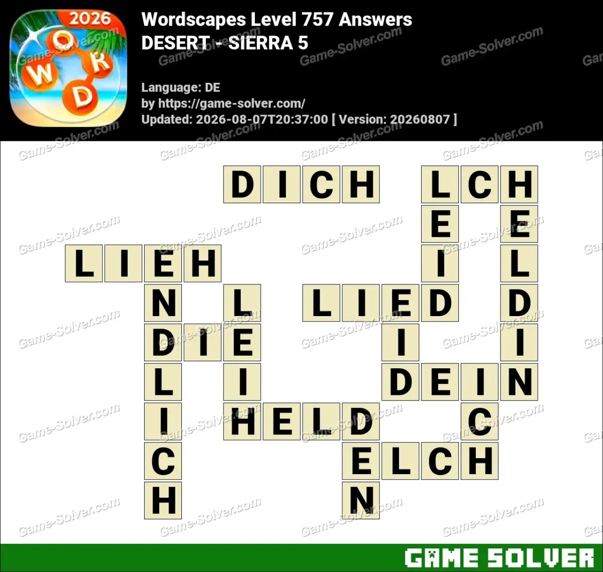 Wordscapes Deutsche Level 757 Answers — DESERT - SIERRA 5 Wordscapes Deutsche Level 757 Answers — DESERT - SIERRA 5