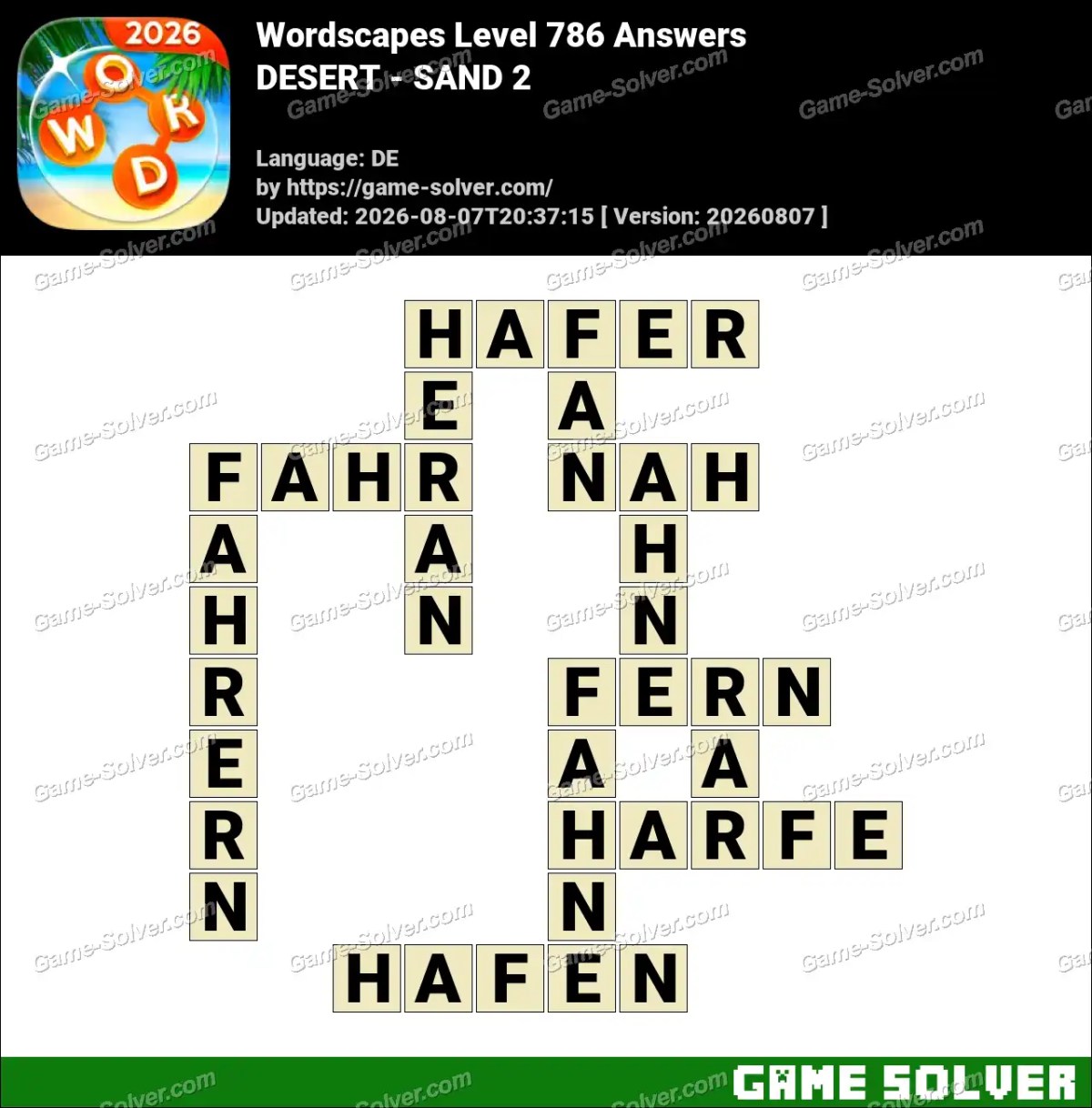 Wordscapes Deutsche Level 786 Answers — DESERT - SAND 2 Wordscapes Deutsche Level 786 Answers — DESERT - SAND 2