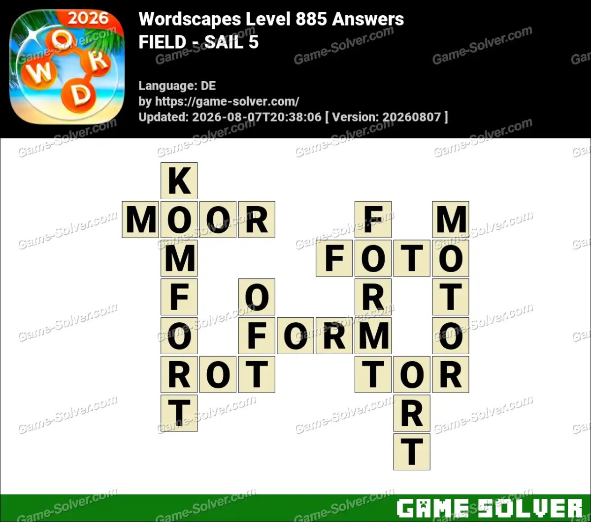 Wordscapes Deutsche Level 885 Answers — FIELD - SAIL 5 Wordscapes Deutsche Level 885 Answers — FIELD - SAIL 5