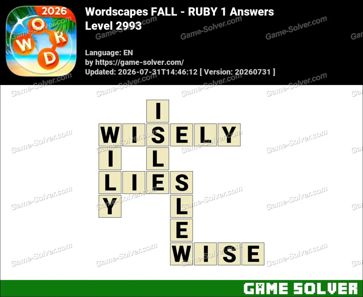 Wordscapes FALL - RUBY 1 Answers Wordscapes FALL - RUBY 1 Answers