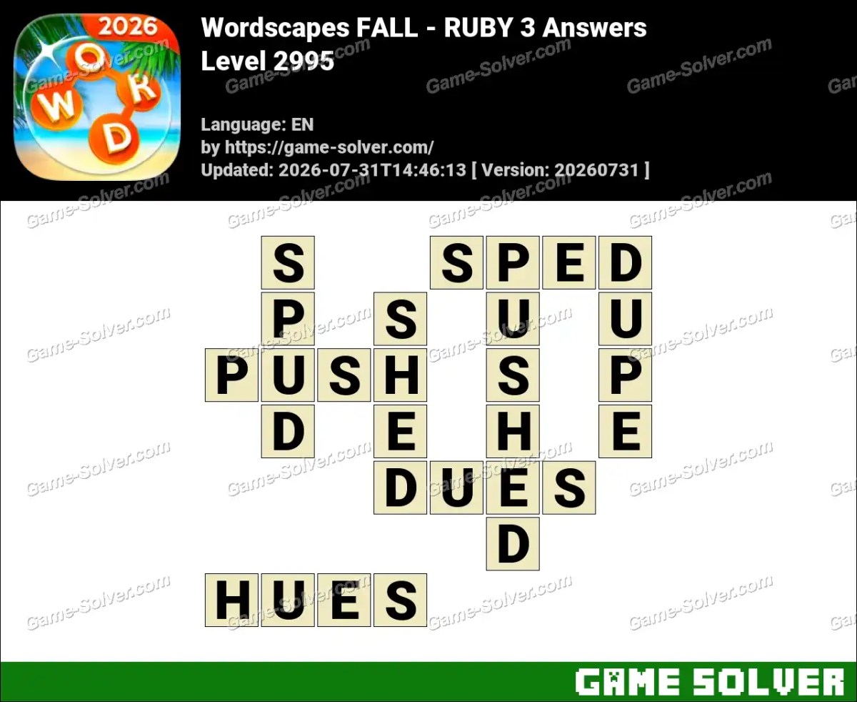 Wordscapes FALL - RUBY 3 Answers Wordscapes FALL - RUBY 3 Answers