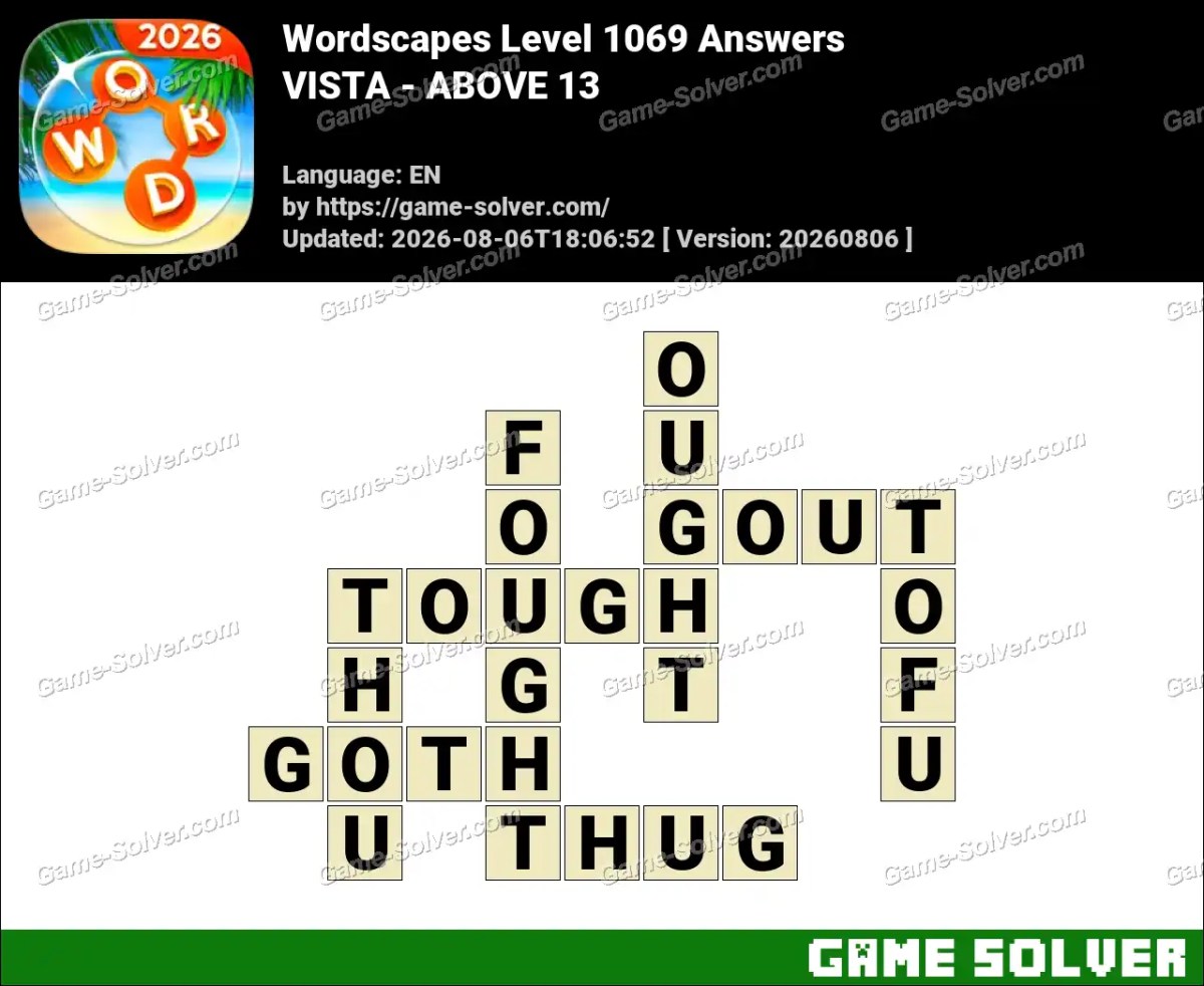 Wordscapes Level 1069 Answers — VISTA - ABOVE 13 Wordscapes Level 1069 Answers — VISTA - ABOVE 13