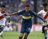 Una fase della gara d'andata tra River Plate e Boca Juniors
