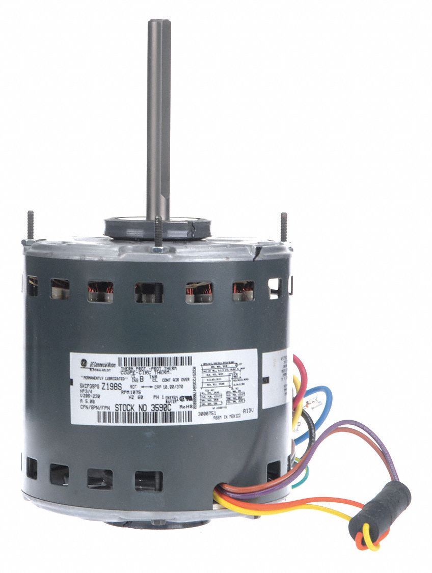 3 4 Hp Direct Drive Blower Motor Permanent Split Capacitor 1075 Nameplate Rpm 208 230 Voltage