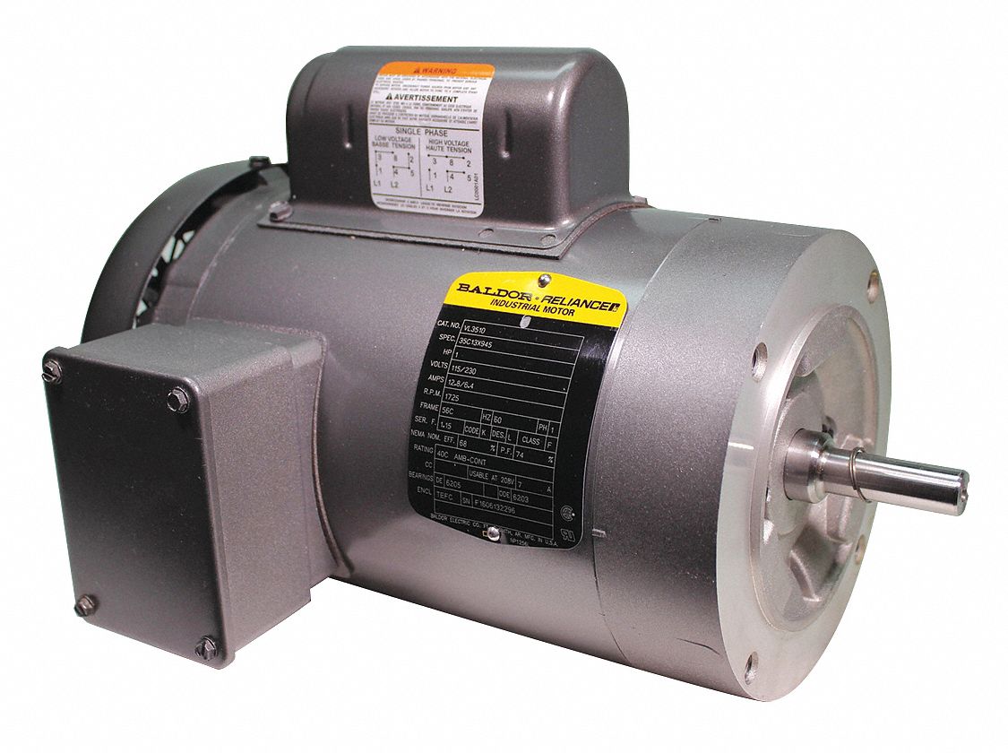 1 Hp General Purpose Motor Capacitor Start 1725 Nameplate Rpm Voltage 115 230 Frame 56c