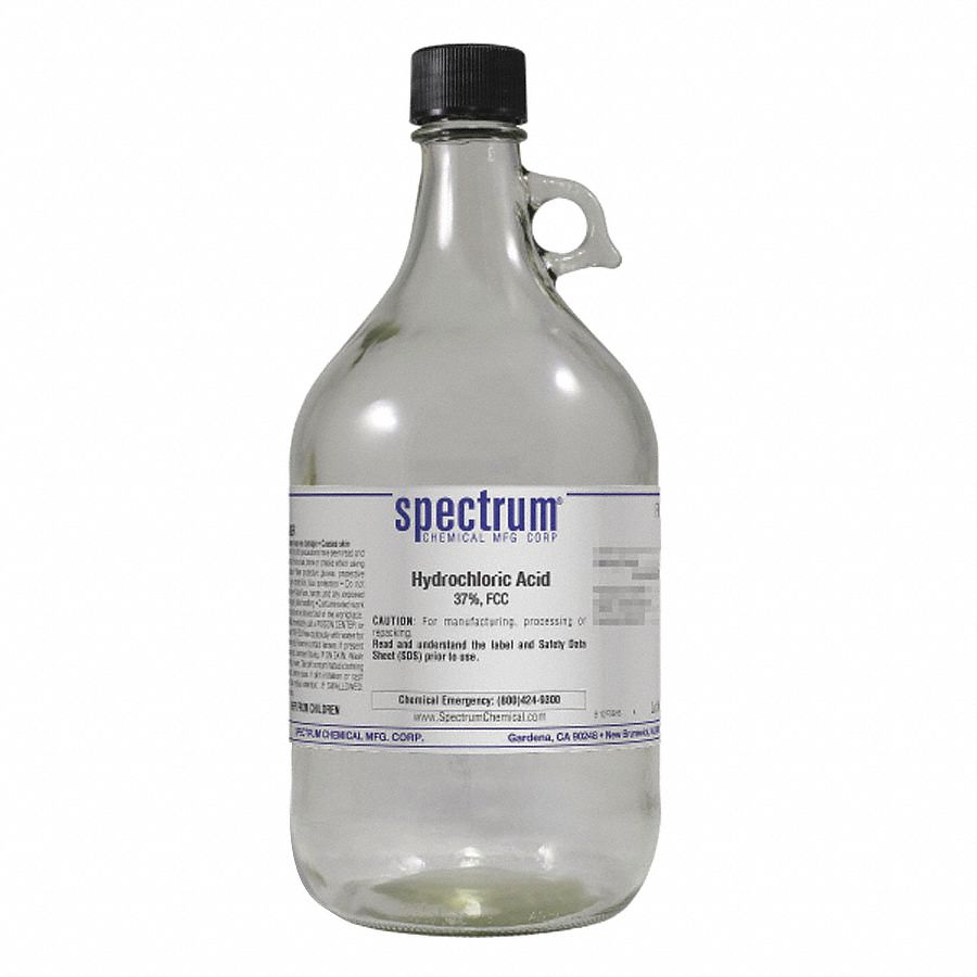 FCC, 2.5 L, Hydrochloric Acid - 39D875|HY106-2.5LTGL7F - Grainger