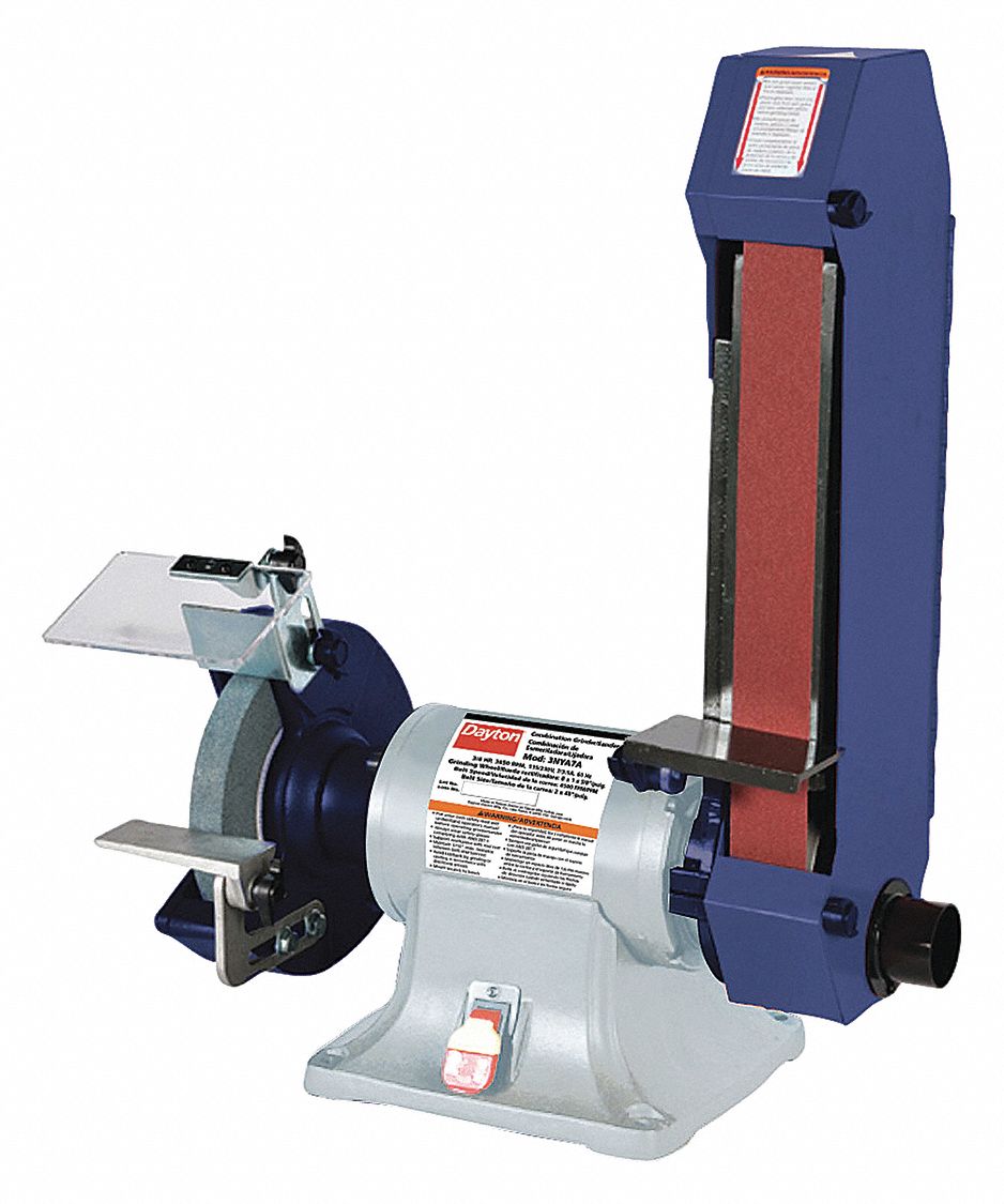 What is the hp of that dayton? DAYTON Combination Belt and Bench Grinder, 3450 Disc Speed