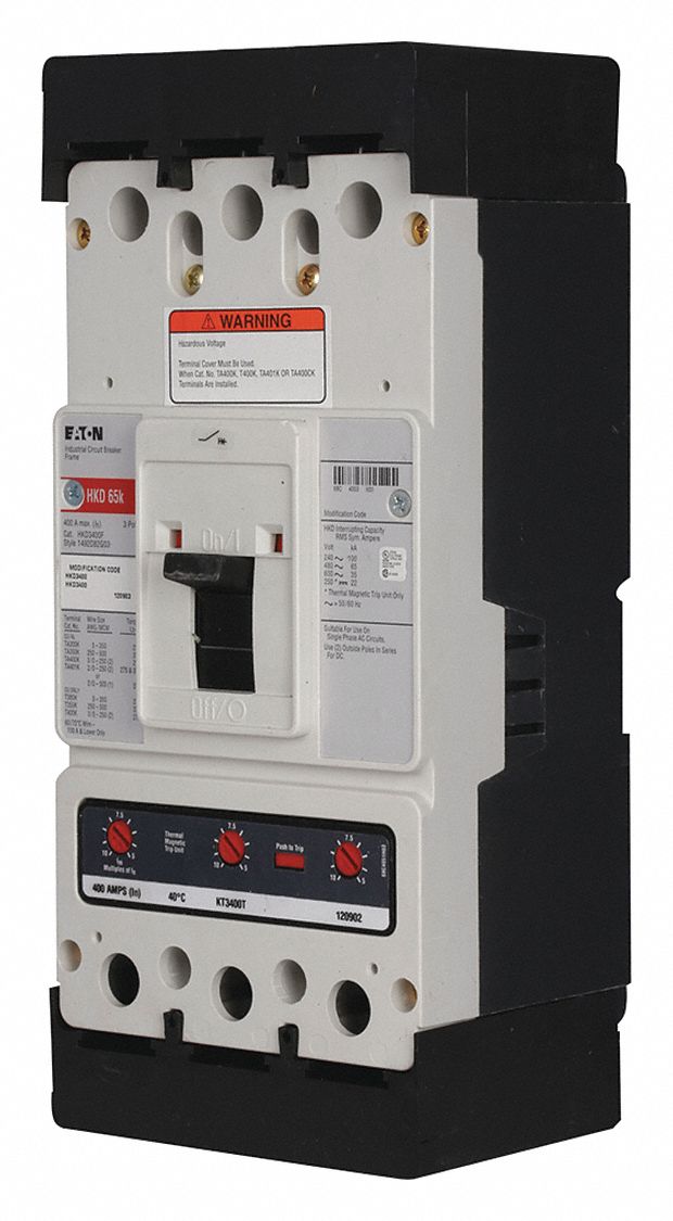 Eaton, 400 a amps, 100ka at 240v ac, molded case circuit breaker