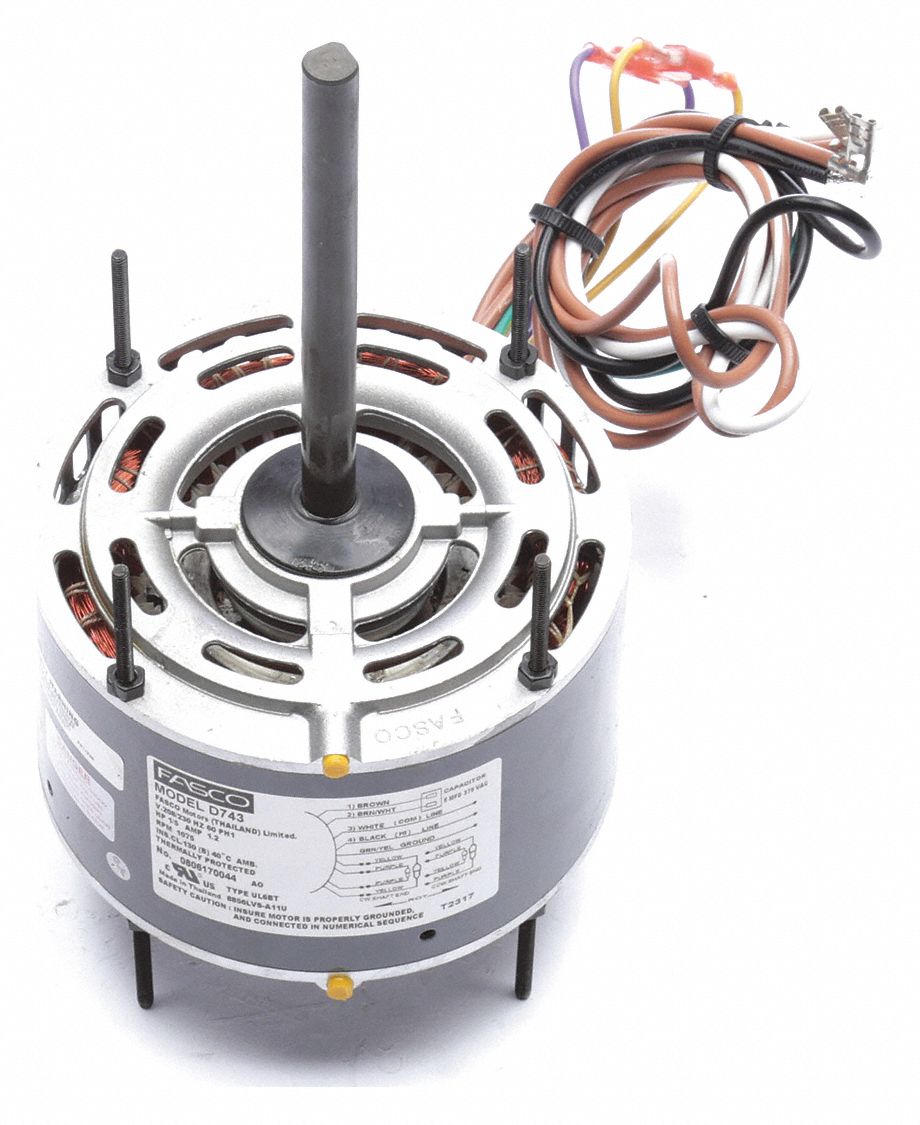 1 5 Hp Condenser Fan Motor Permanent Split Capacitor 1075 Nameplate Rpm 208 230 Voltage Frame 48