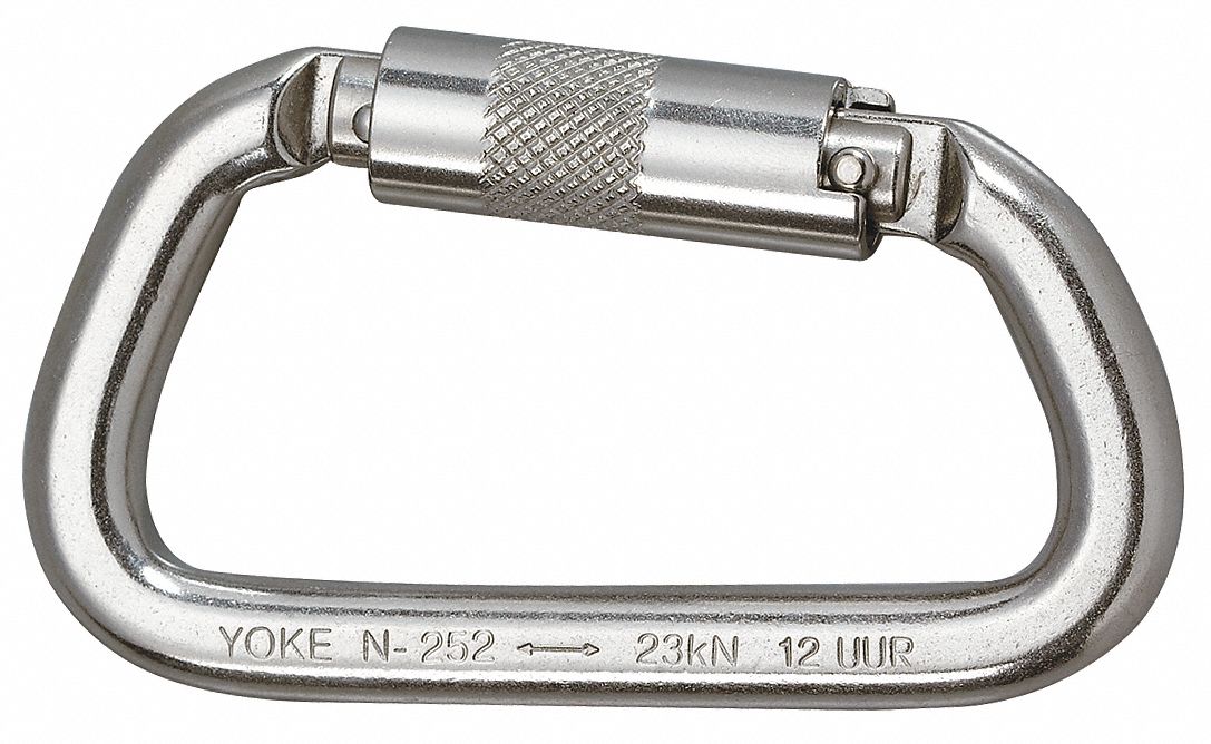Carabiner Stainless Steel 3 4 Gate Opening Double Locking 5000 Lb Tensile Strength