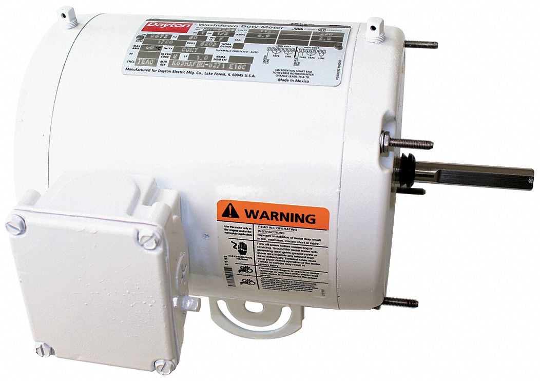 1 3 Hp Washdown Motor Permanent Split Capacitor 1700 Nameplate Rpm 115 230 Voltage Frame 56yz