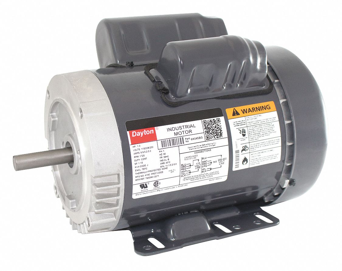 1 Hp General Purpose Motor Capacitor Start Run 1725 Nameplate Rpm Voltage 115 208 230 Frame 56hc