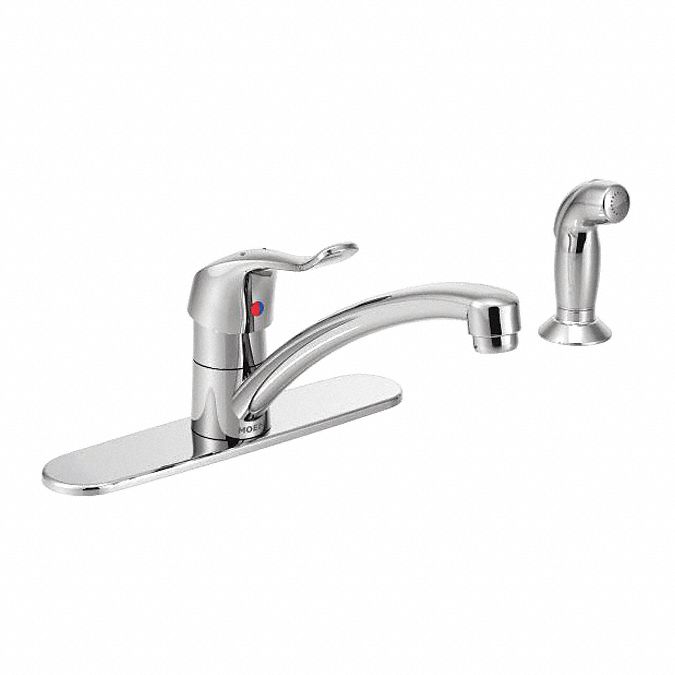 (400) — write a review. Four Hole Widespread With Sprayer Deck Mount Kitchen Sink Faucets Grainger Industrial Supply