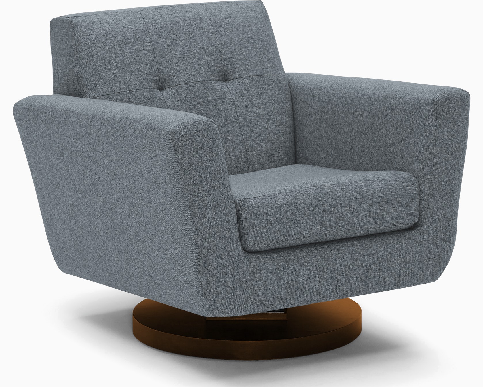 Gray hughes mid century modern swivel chair