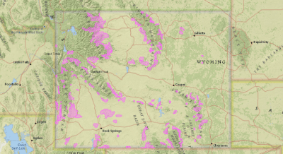 Wyoming All Hunting Maps HuntScore Wyoming Elk Range 