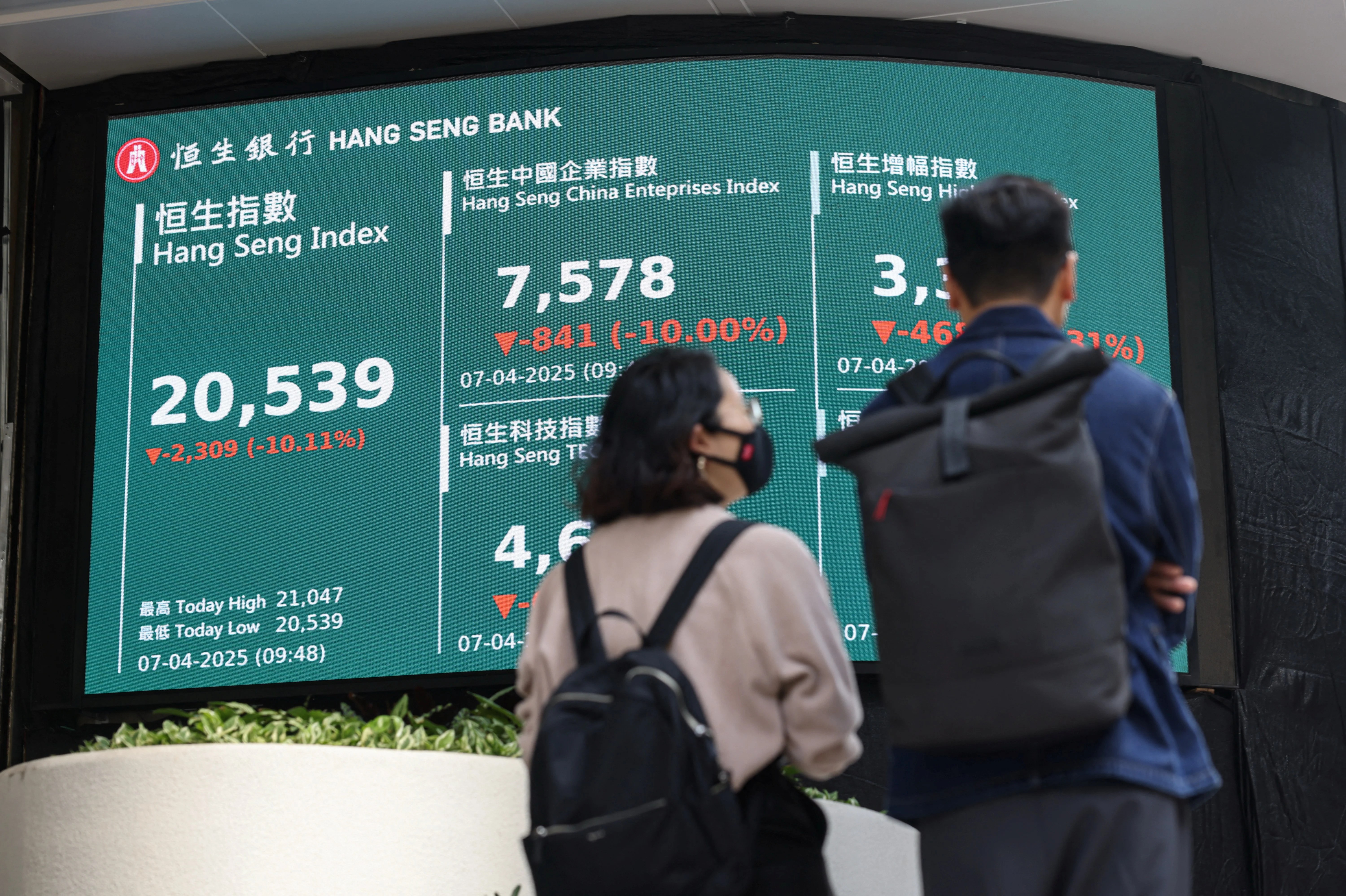 Trump tariffs live updates: Asian markets plummet further with Hong Kong stocks down almost 10%