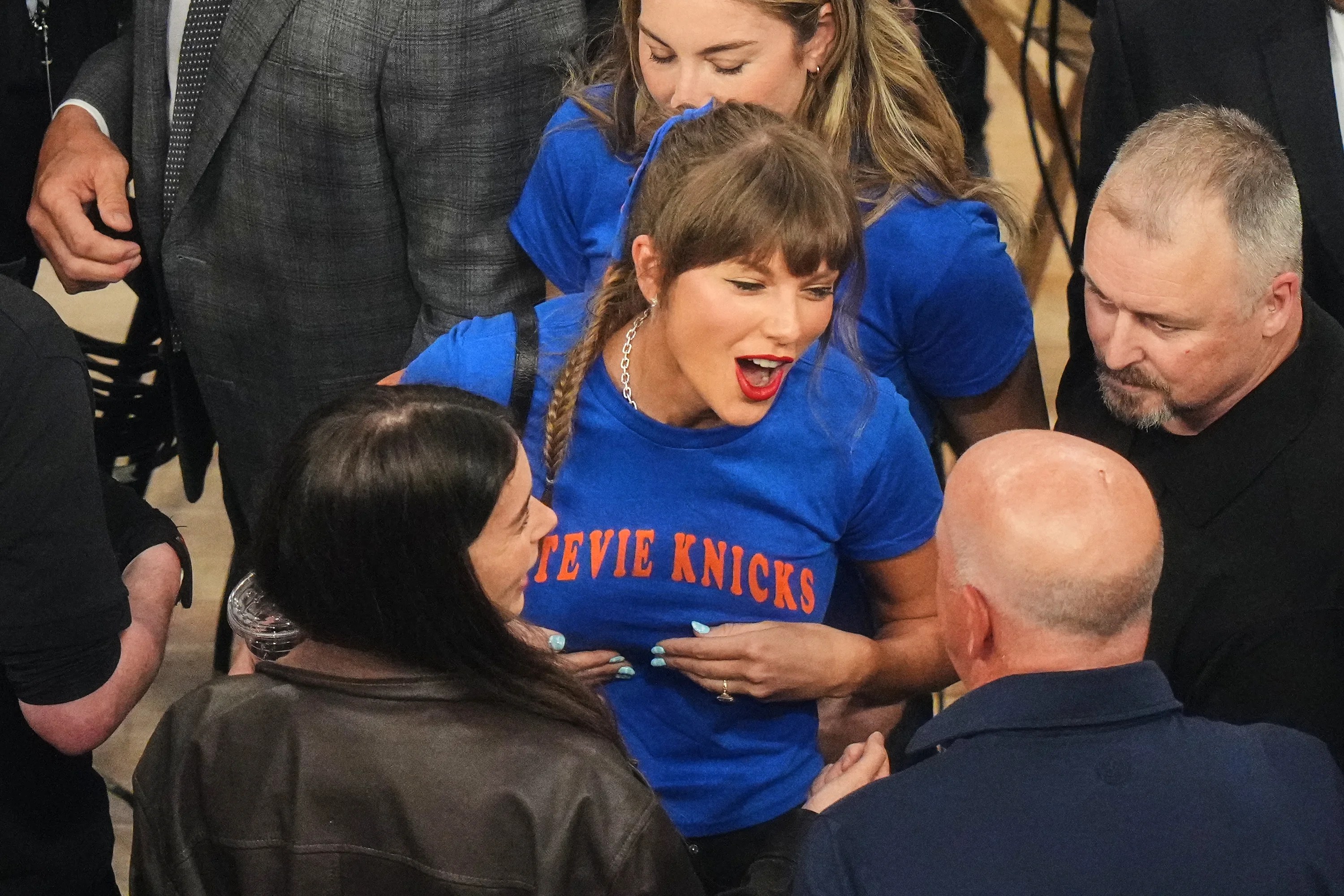 Taylor Swift wears ‘Stevie Knicks’ T-shirt at Game 4 of NBA Finals