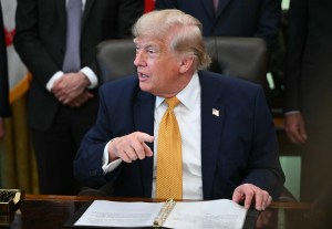 Trump now blames ‘box cutter or knife’ for Reflecting Pool woes as blue paint peels off algae-plagued icon