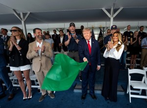 trump s aide natalie harp son eric and maga inner circle join president and melania for freedom 250 grand prix