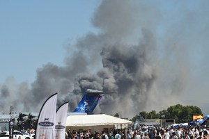 Greek air force jet crash starts huge fire at flying show near Athens