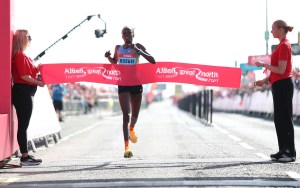 Brigid Kosgei wins Great North Run but Eilish McColgan withdraws with injury