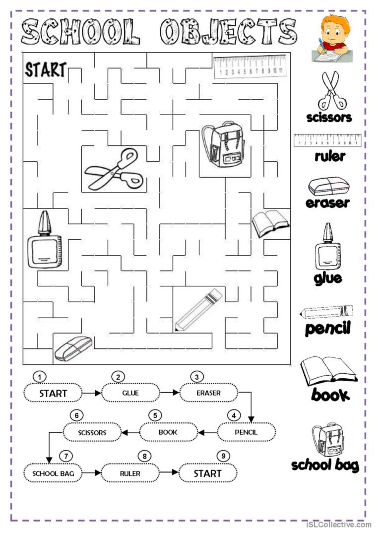 Classroom objects: english esl worksheets pdf & doc