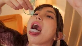 I've been making my daughter (18) drink my semen for several years. Handjob + Sex Fuyumi Kotone - Kotone Fuyue