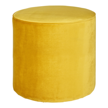 WOOOD poef Sara okergeel fluweel hoog (hxØ) 46x46 cm kopen 