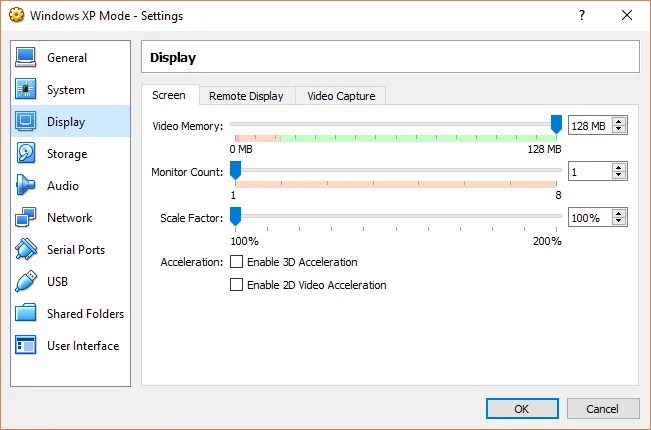 xp mode video memory