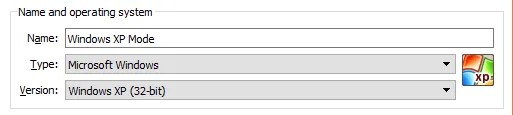 virtualbox select operating system