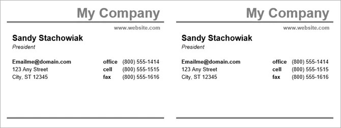 Microsoft Word Business Card Template Free Mac