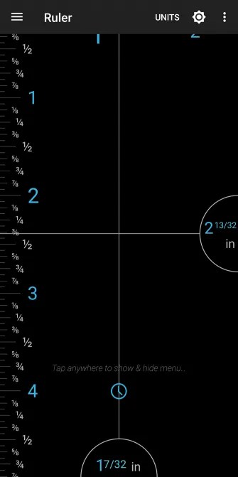 Android Ruler App Menu