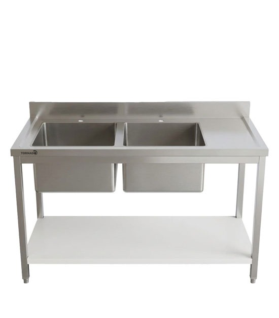 Tornado Double Sink With Drainedboard