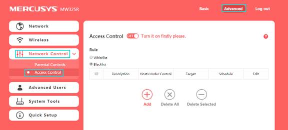 Pastikan setting jaringan laptop anda adalah automatic atau jika anda memilih statis silahkan isi dengan alamat network 192.168.1.x 3. How To Configure Access Control On The Mercusys Wireless N Router Welcome To Mercusys