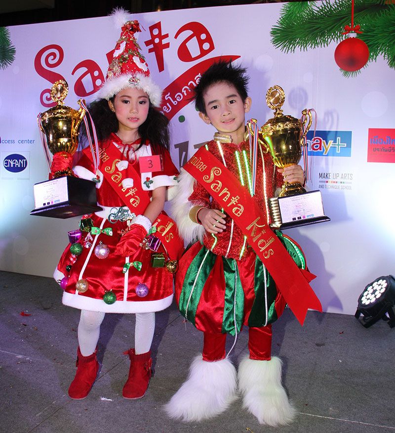 ด.ญ.ปภาวรินทร์ กอจิตตวณิช (ปีเก้) -ด.ช.นิธิศ แซ่ลิ้ม (ออสก้า) ชนะเลิศทูตน้อย Santa Kids ปีที่ 11