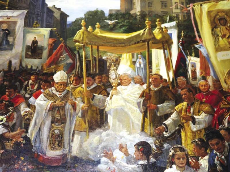 ภาพเขียนท่านสันตะปาปาในงานพิธี